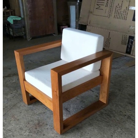 Square Oak : Ghế Sofa Đơn Gỗ Sồi Kèm Nệm